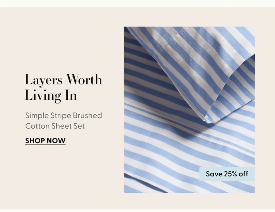 Simple Stripe Brushed Cotton Sheet Set