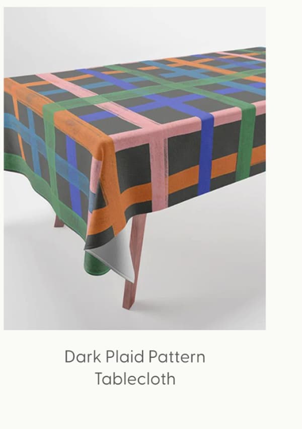 Dark plaid pattern Tablecloth