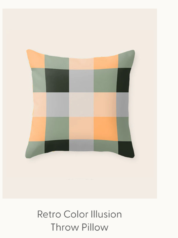 retro color illusion Throw Pillow