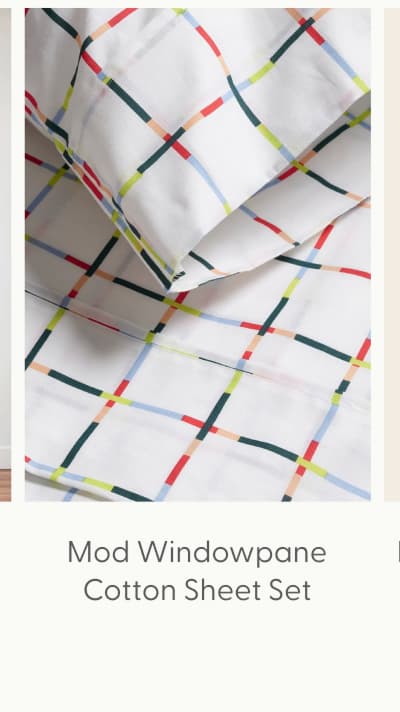 Mod Windowpane Brushed Cotton Sheet Set