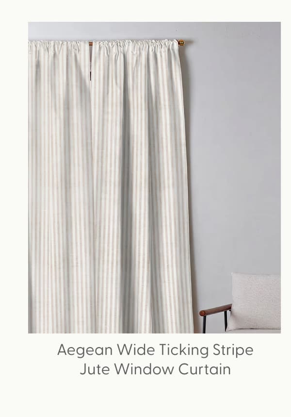 AEGEAN WIDE TICKING STRIPE JUTE Window Curtain