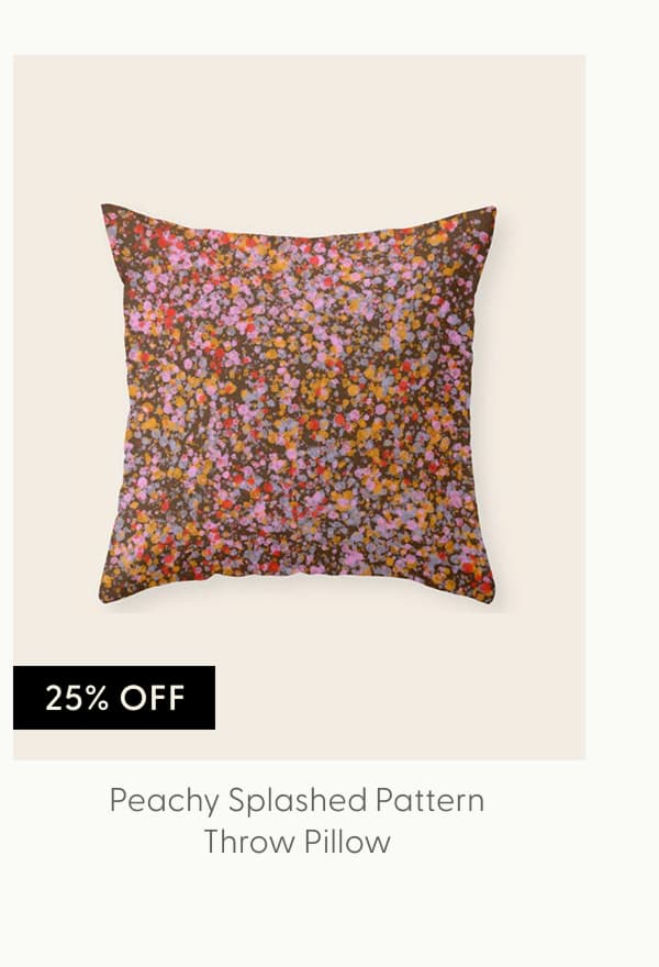 Peachy splashed pattern Throw Pillow