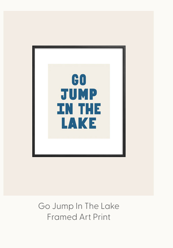 Go Jump In The Lake Framed Art Print