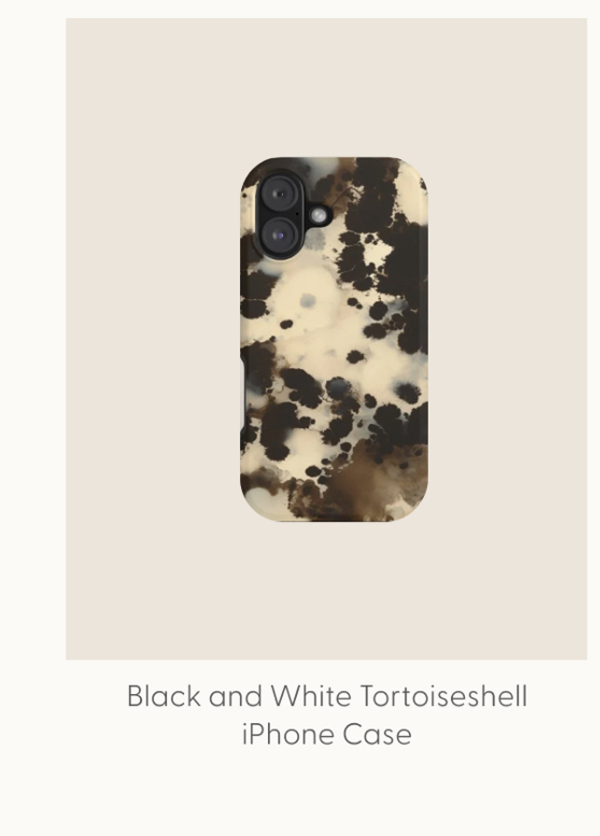 Black and White Tortoiseshell Pattern iPhone Case