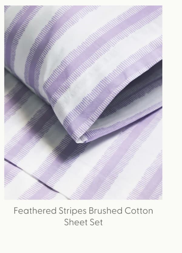 Feathered Stripes Brushed Cotton Sheet Set