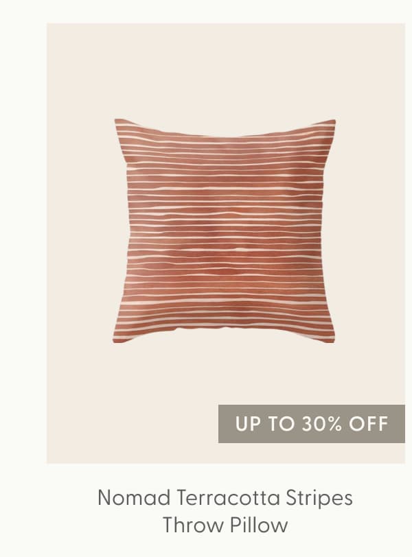Nomad Terracotta Stripes Throw Pillow