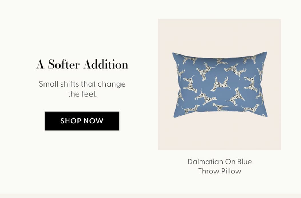 Dalmatian On Blue Throw Pillow