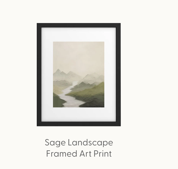 Sage Landscape III Framed Art Print