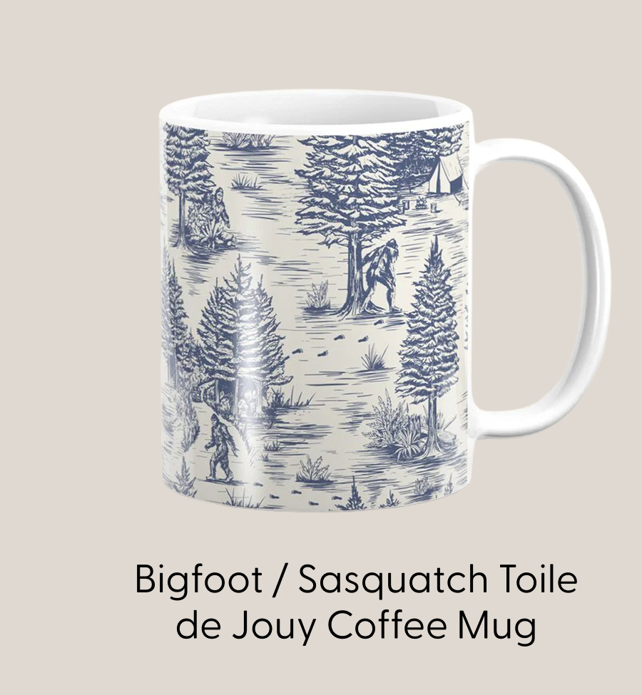 Bigfoot / Sasquatch Toile de Jouy Coffee Mug