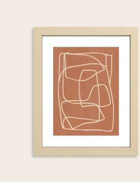 Society6 Abstract Line Art 22 Framed Art Print - Modern Wall Decor by Thingdesign - Framed Canvas, Work of Art with Gallery-Qualtity Ink, 8 X 10, Modern Maple