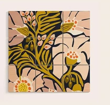 Society6 These Flowers Always Fit - Floral Illustration by Annick-Wood Wall Art (3' x 3')