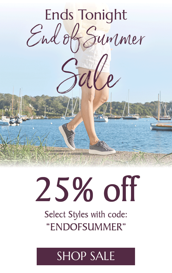 End of Summer Sale: 25% off select styles with code 'ENDOFSUMMER'. Shop Sale.