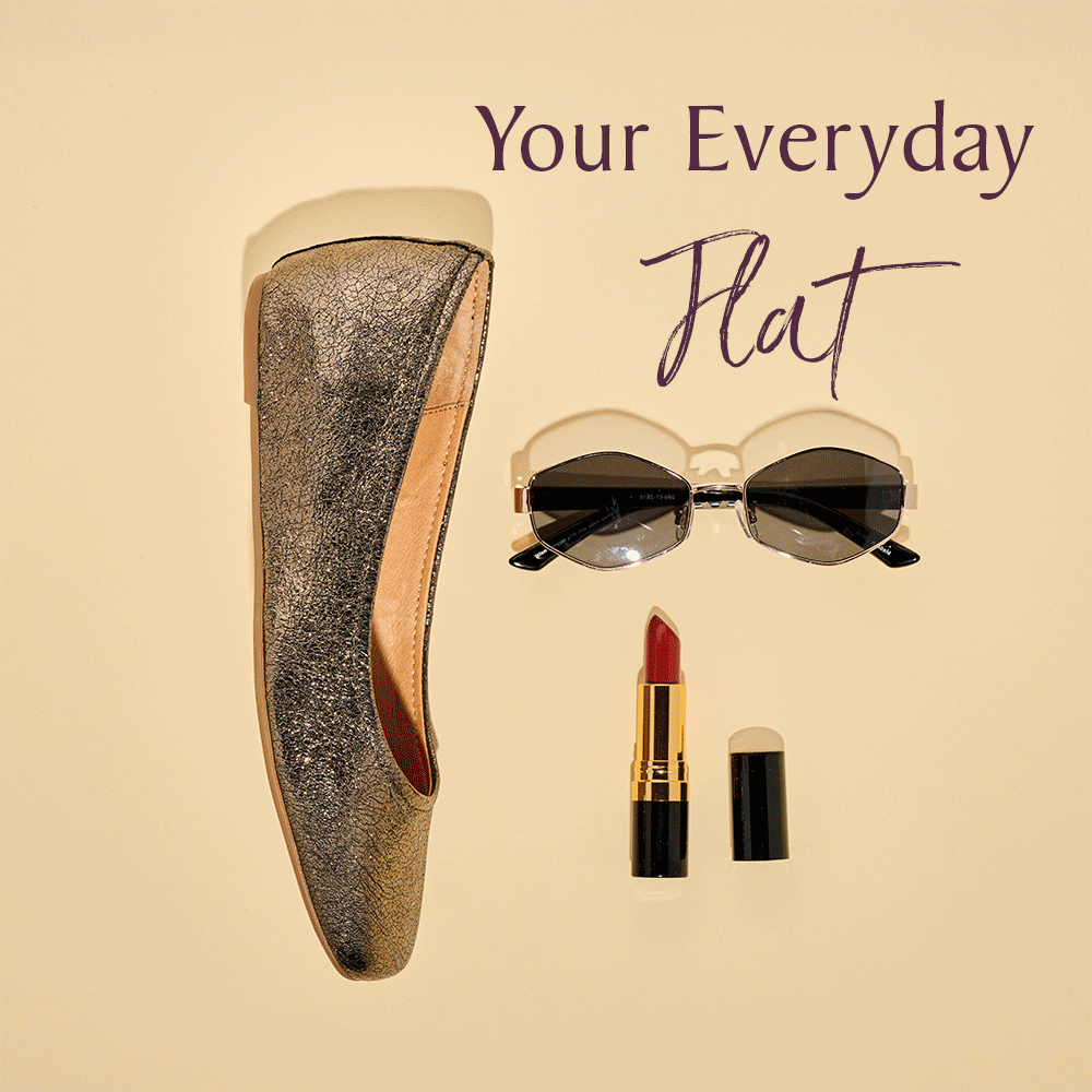 GIF Graphic of Sofft's Poppy with text that reads " Your Everyday Flat"