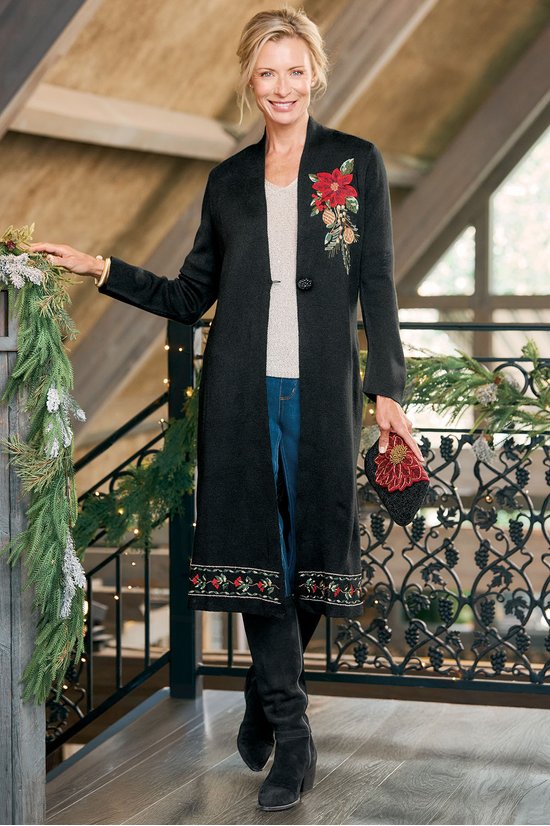 Vienna Embroidered Long Cardigan
