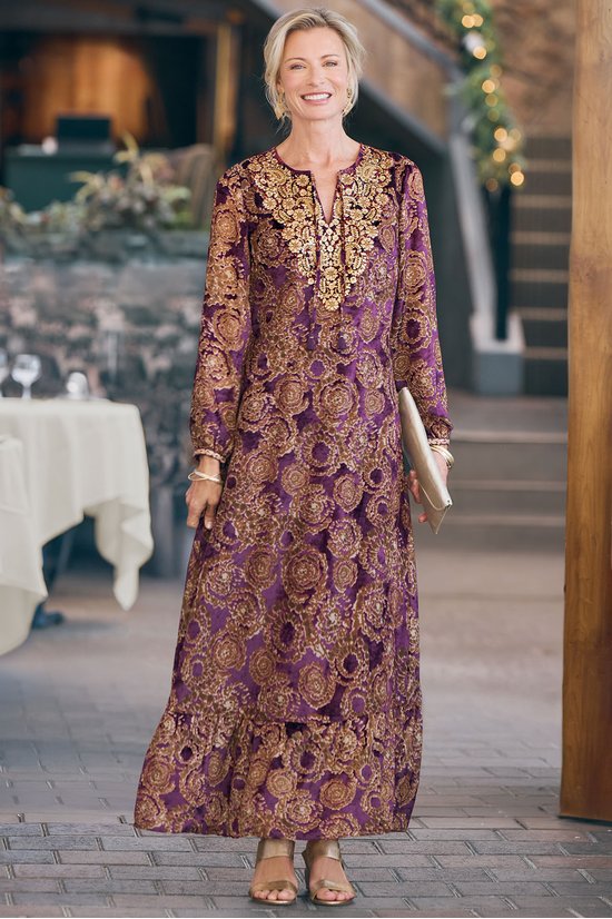 Solara Velvet Burnout Maxi Dress