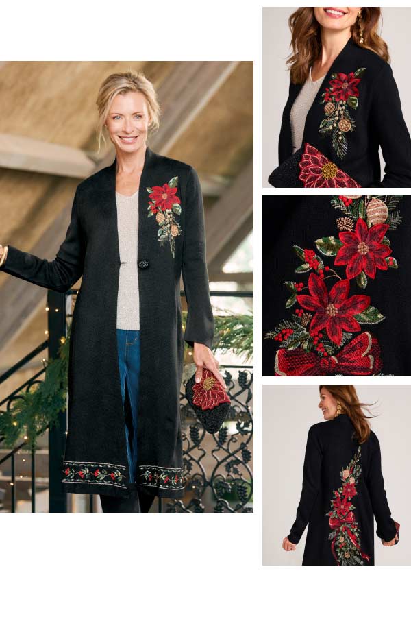 Vienna Embroidered Long Cardigan