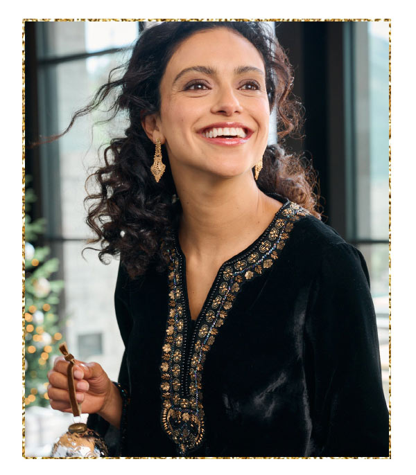 Estrella Embellished Velvet Tunic