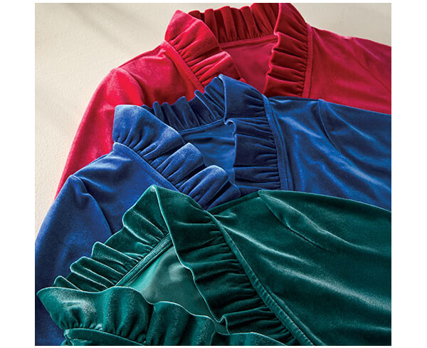 Marlee Ruffle Velvet Top
