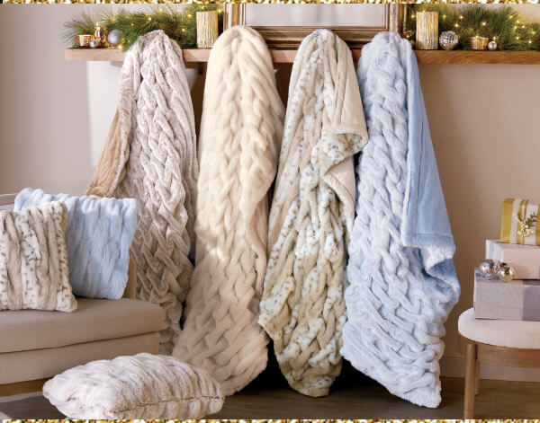 La Parisienne Faux Fur Throw and pillow