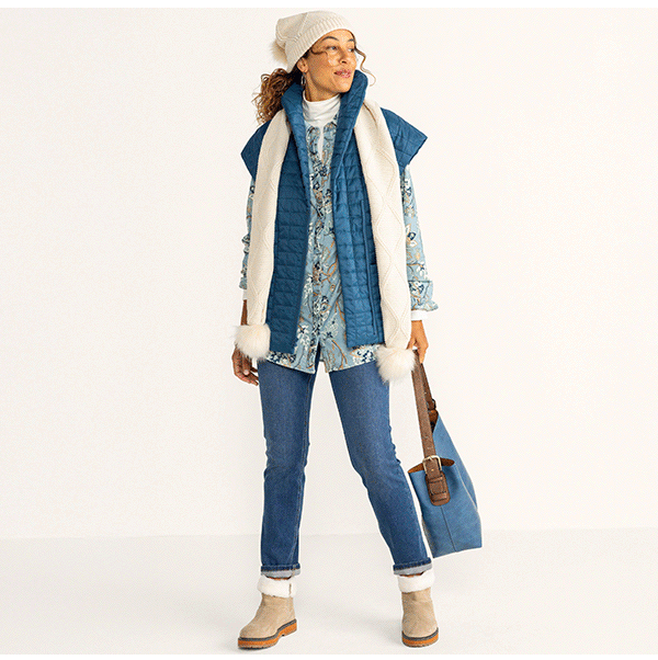 Daybreaker Lightweight Quilted Vest outfit GIF
