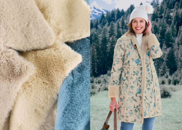 Charmonix Mid Length Faux Fur Suede Coat_A