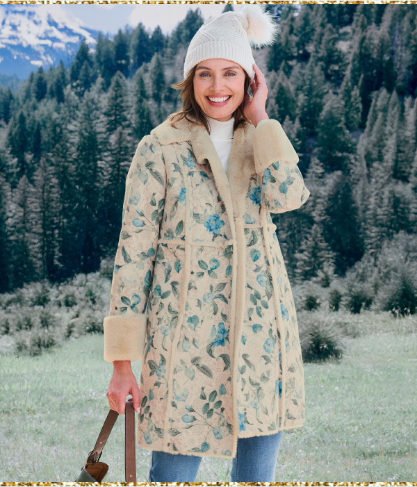 Charmonix Mid Length Faux Fur Suede Coat