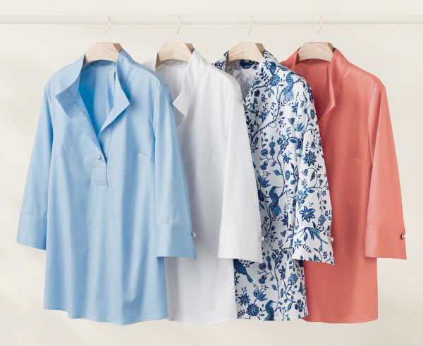 Easy Care Stretch Woven 3/4 Slv Popover