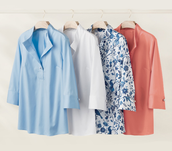 Easy Care Stretch Woven 3/4 Slv Popover hanging shot