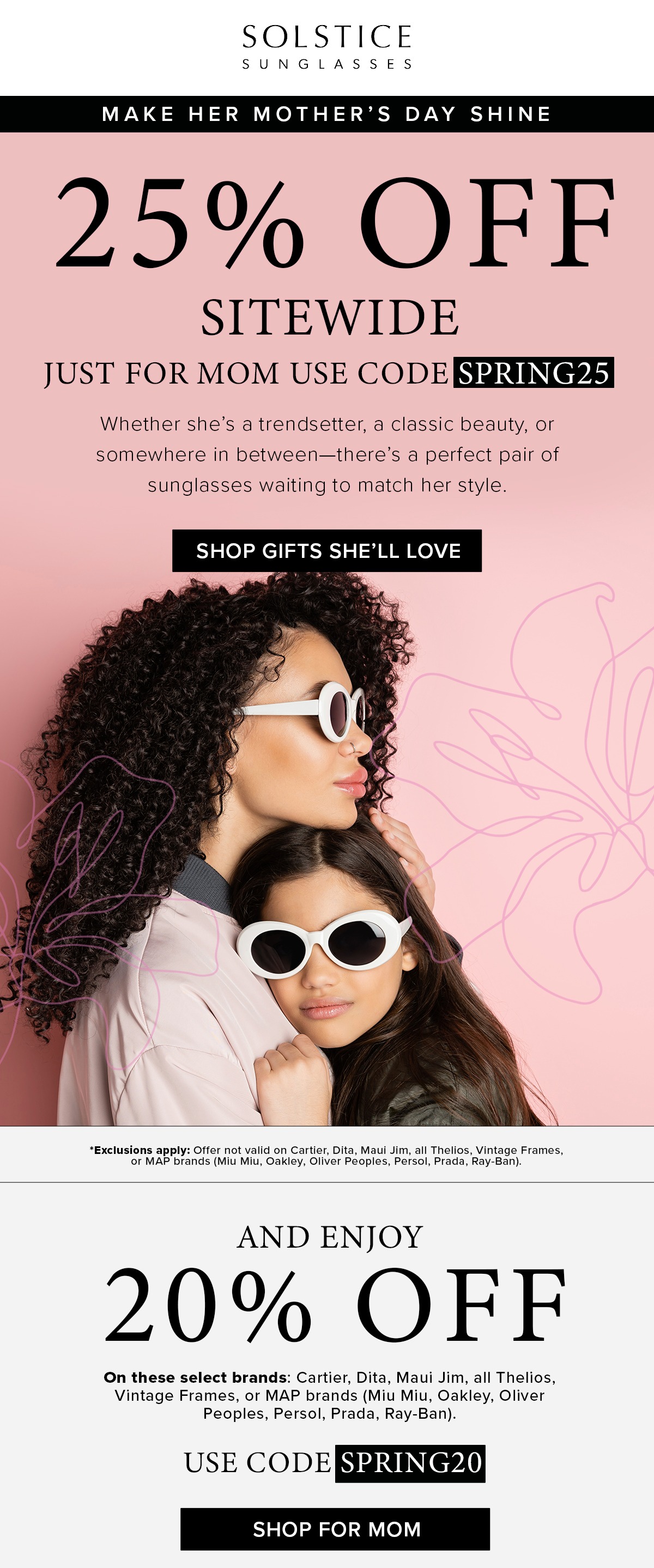 Use code SPRING25 or Use code SPRING20