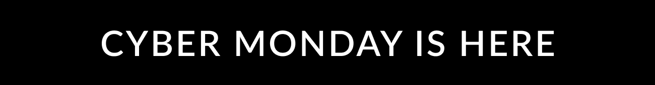 Cyber Monday is here text banner.