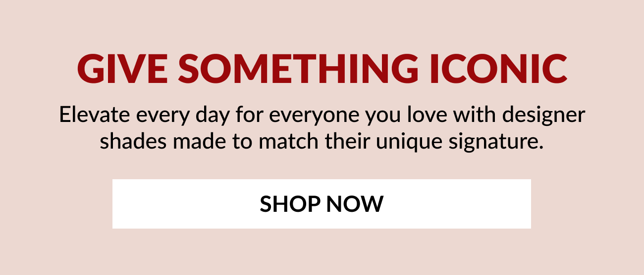Banner Reading “Give Something Iconic” With Supporting Text About Gifting Designer Sunglasses