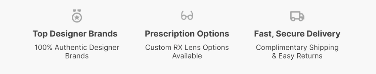 Top designer brands, prescription lens options, and fast secure delivery with complimentary shipping and easy returns.