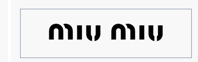 Call-to-action to shop the brand, "Miu Miu."