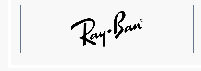 Call-to-action to shop the brand, "Ray-Ban."
