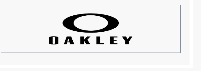 Call-to-action to shop the brand, "Oakley."