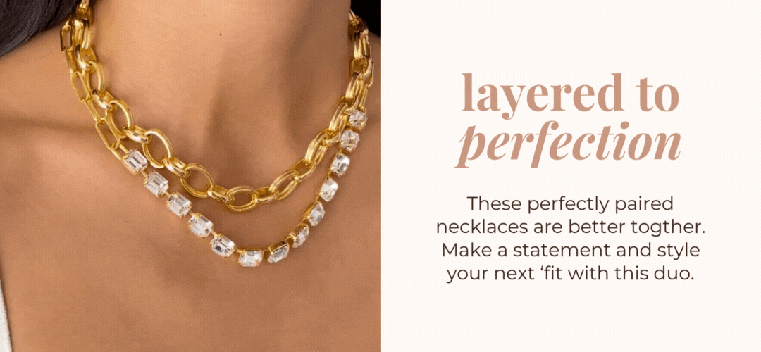 Layered to Perfection: These perfectly paired necklaces are better together. Make a statement and style your next 'fit with this duo.