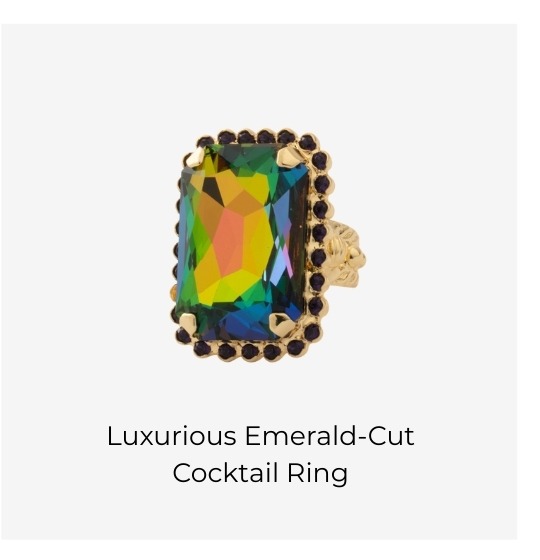 Luxurious Emerald-Cut Cocktail Ring