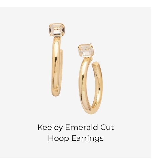 Keeley Emerald Cut Hoop Earrings