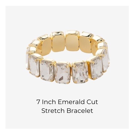 7 inch Emerald Cut Stretch Bracelet