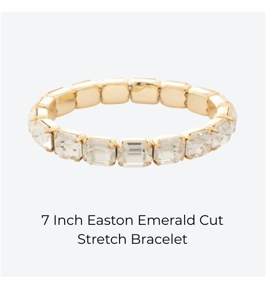 7 Inch Easton Emerald Cut Stretch Bracelet