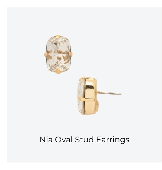Nia Oval Stud Earrings