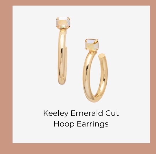 Keeley Emerald Cut Hoop Earrings