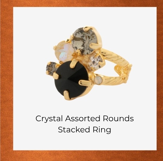 Crystal Assorted Rounds Stacked Ring
