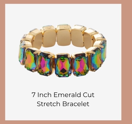 7 inch Emerald Cut Stretch Bracelet