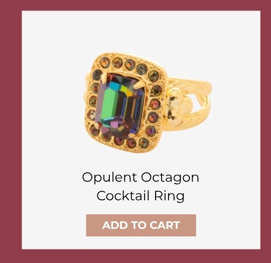 Opulent Octagon Cocktail Ring