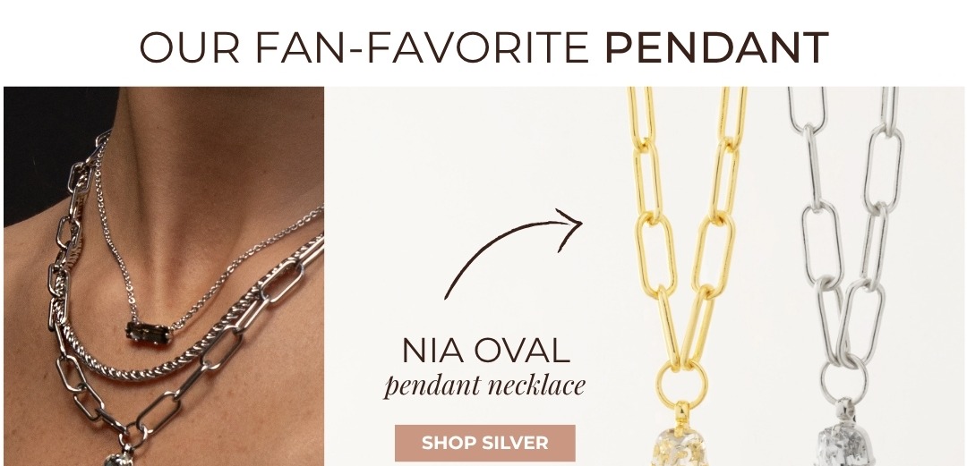 Our Fan Favorite Pendant - Nia Oval Pendant Necklace - Shop Silver