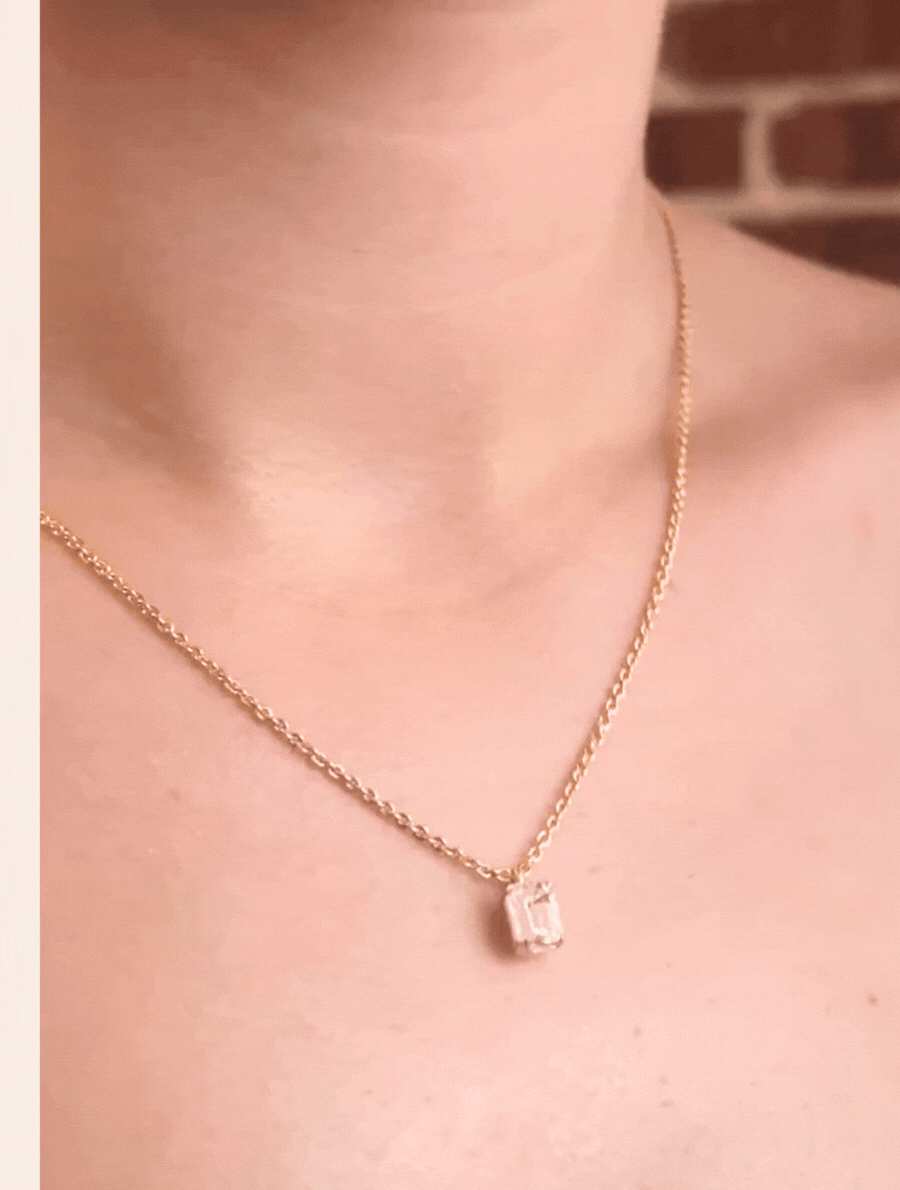 Petite Emerald Pendant Necklace