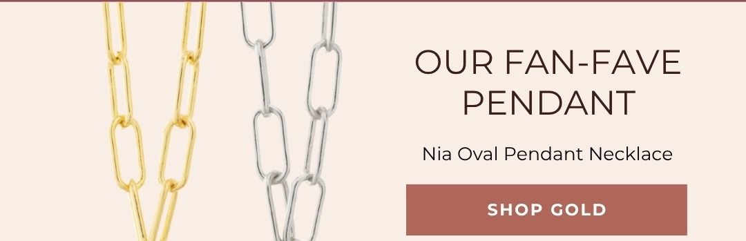 Our fan-fave pendant: Nia Oval Pendant Necklace - Shop gold