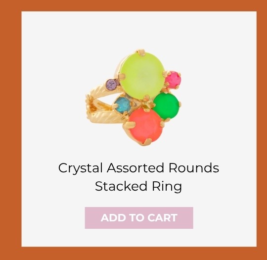 Crystal Assorted Rounds Stacked Ring