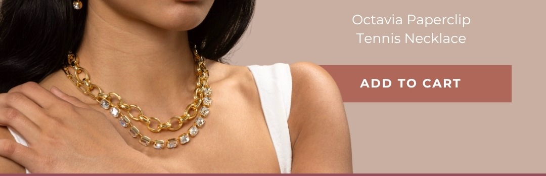 Octavia Paperclip Tennis Necklace